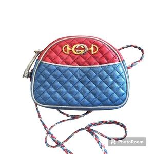 Gucci Mini Quilted Metallic Laminated Trapuntata Crossbody Bag